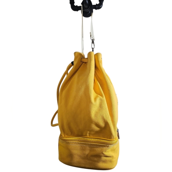 DvF Diane vonFurstenberg Yellow Canvas Convertible Bag Backpack - Picture 10 of 14